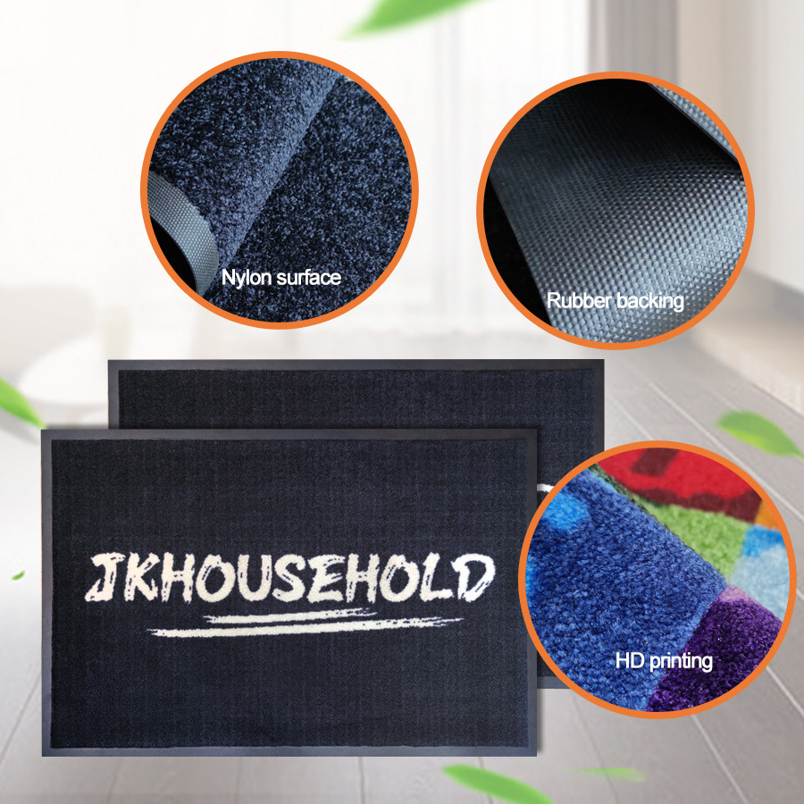 3D funny printed logo floor custom doormat commercial rubber door mat