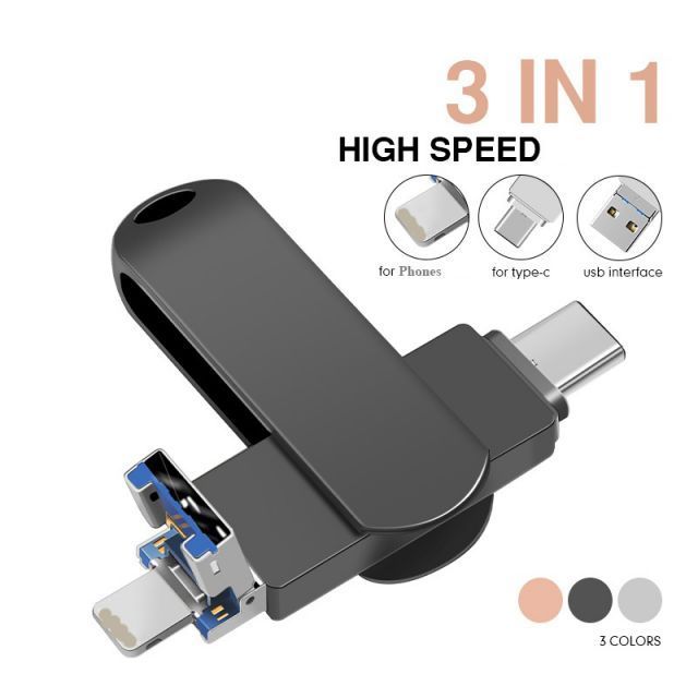 3 in 1 OTG USB Flash Drive 512GB 256GB 128GB 64GB 32GB 16GB 8GB Drive Smartphone Pendrive OTG 2.0 USB Stick Flash Drive