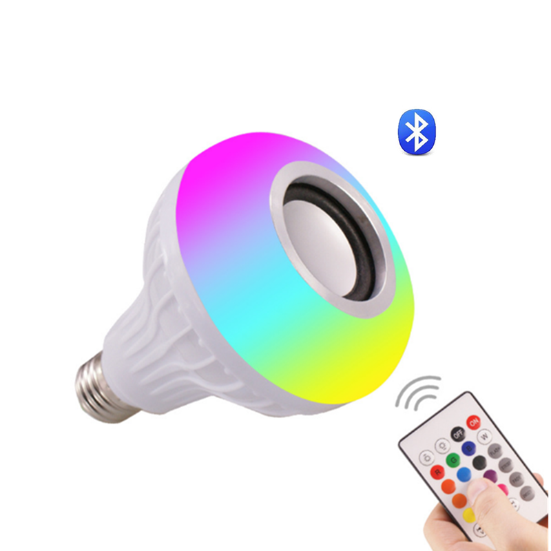 JK103 RGB Smart Music Player with Remote Wireless Bulb Music Light Speaker 12W LED Lamp bluetooth bulb