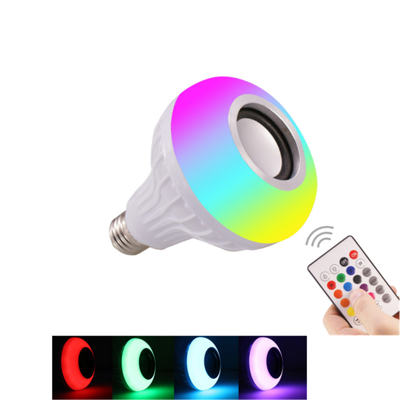 JK103 RGB Smart Music Player with Remote Wireless Bulb Music Light Speaker 12W LED Lamp bluetooth bulb