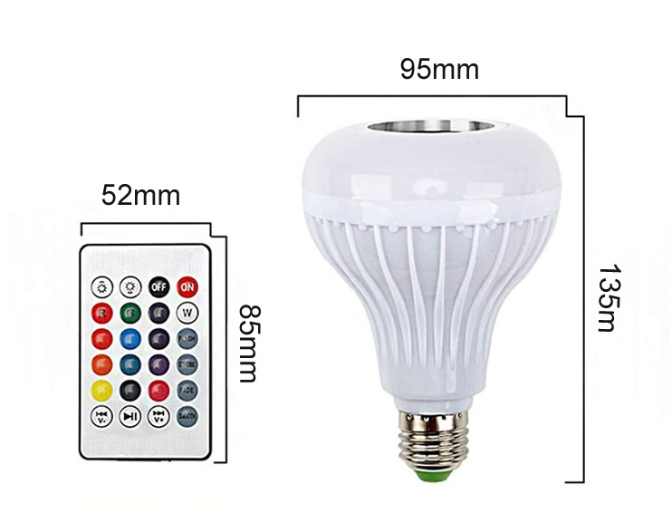 JK103 E27 color changing smart music custom energy saving lamp smart light bulb with remote control