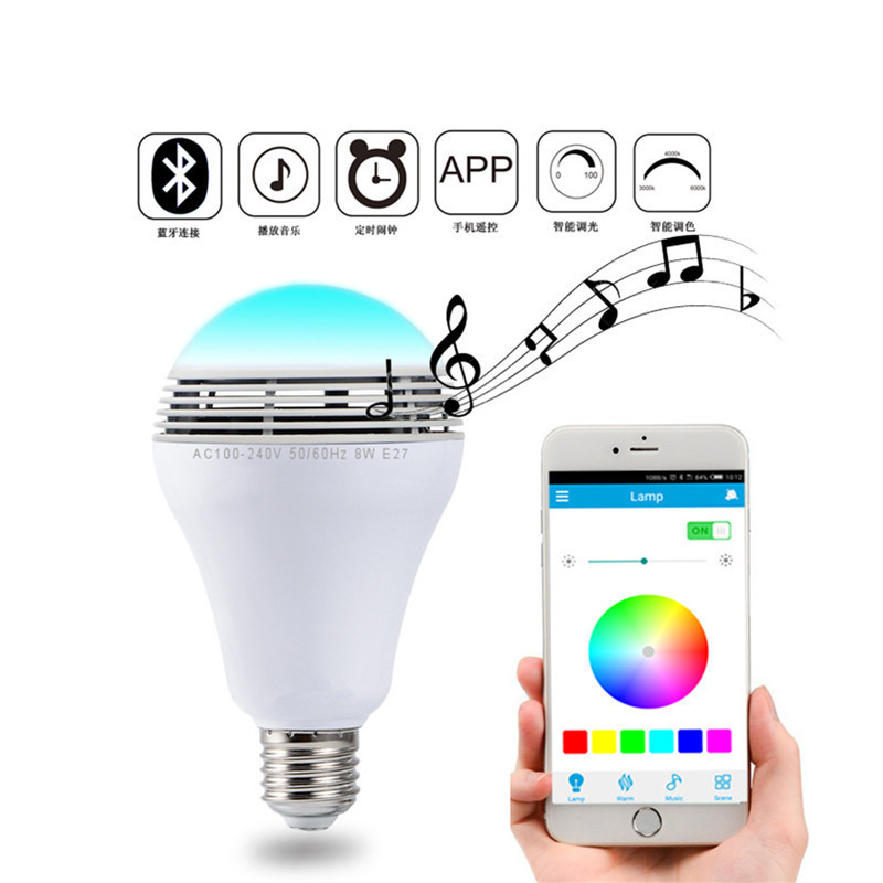 JK102 Smart LED Bulb APP Control Music Bluetooth Light Bulb RGB Color Changing Bluetooth Speaker Light Bulb