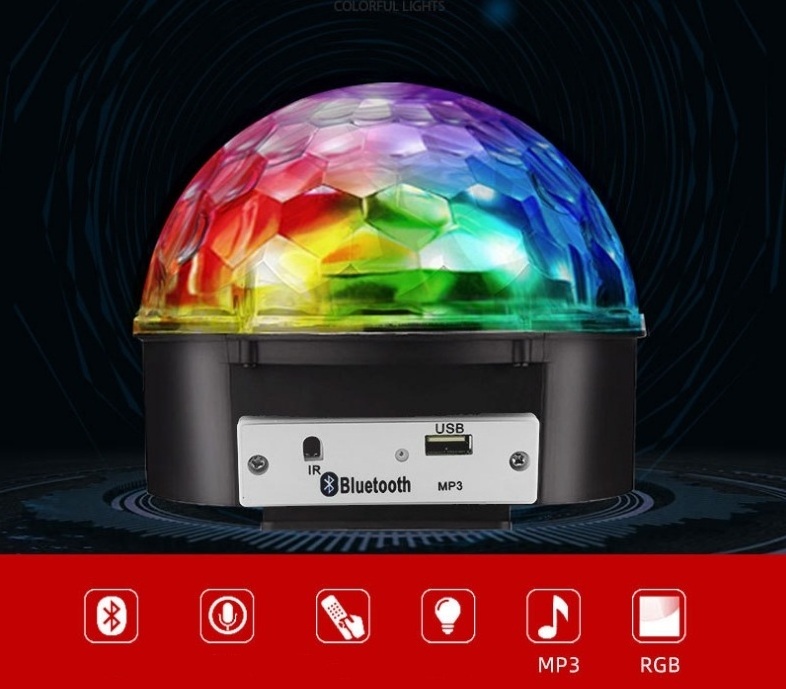 JK106 For stage dance Wireless Led crystal bluetooth speaker magic music ball light