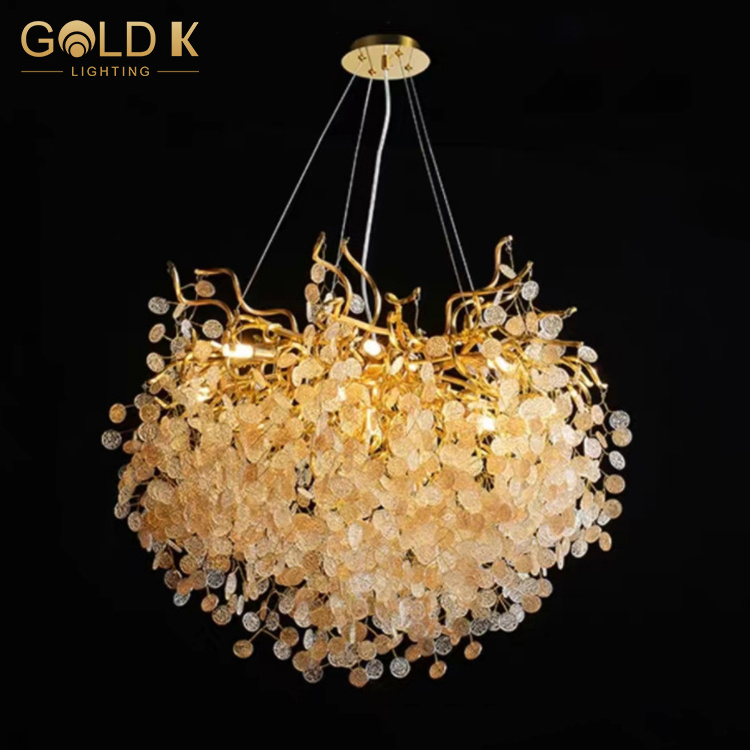 Custom decorative design foyer living room crystal hanging lights lighting fixtures led ceiling luxury modern chandeliers