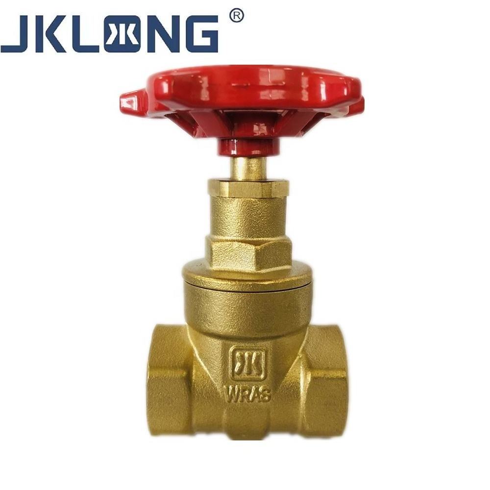 Gate Valve Brass Double Union Stop Valve Water Standard Normal Temperature General CW617N Brass Gate Valve with Red Wheel Handle