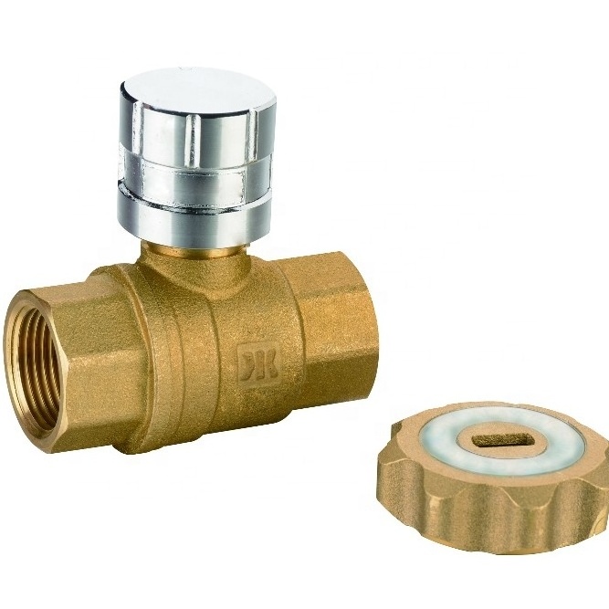 Excellent Quality Brass Magnetic Water Meter Lockable Ball Valve 3 Ways Ball Valve 1/4