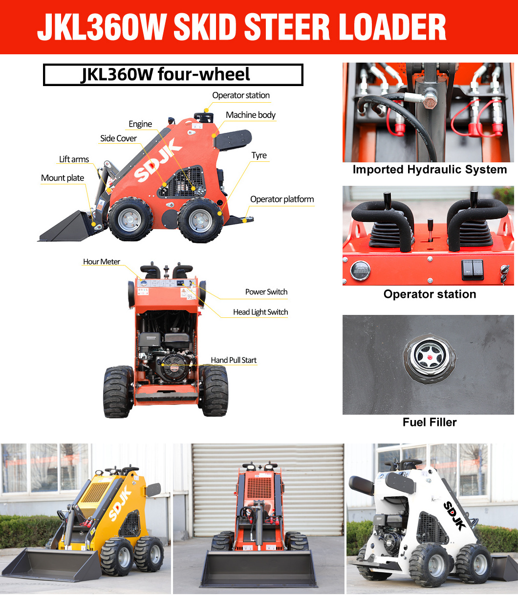 Free Shipping Cheap Epa Engine Wheel Loader Diesel mini skid steer track loader Mini Skid Steer Loader with track