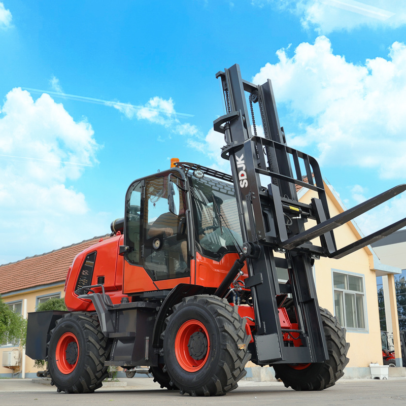 Factory Direct 3.5 Ton All Terrain Forklift Four Wheels with Diesel Engine Low-Priced Chinese Made 4x4 Off Road Forklift Trucks