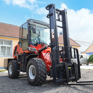 Factory Direct 3.5 Ton All Terrain Forklift Four Wheels with Diesel Engine Low-Priced Chinese Made 4x4 Off Road Forklift Trucks