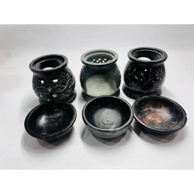 2024 Best Gift For Gifting Natural Soapstone Handmade Carved Design Aroma Oil Burner For Home Decorative and occasion