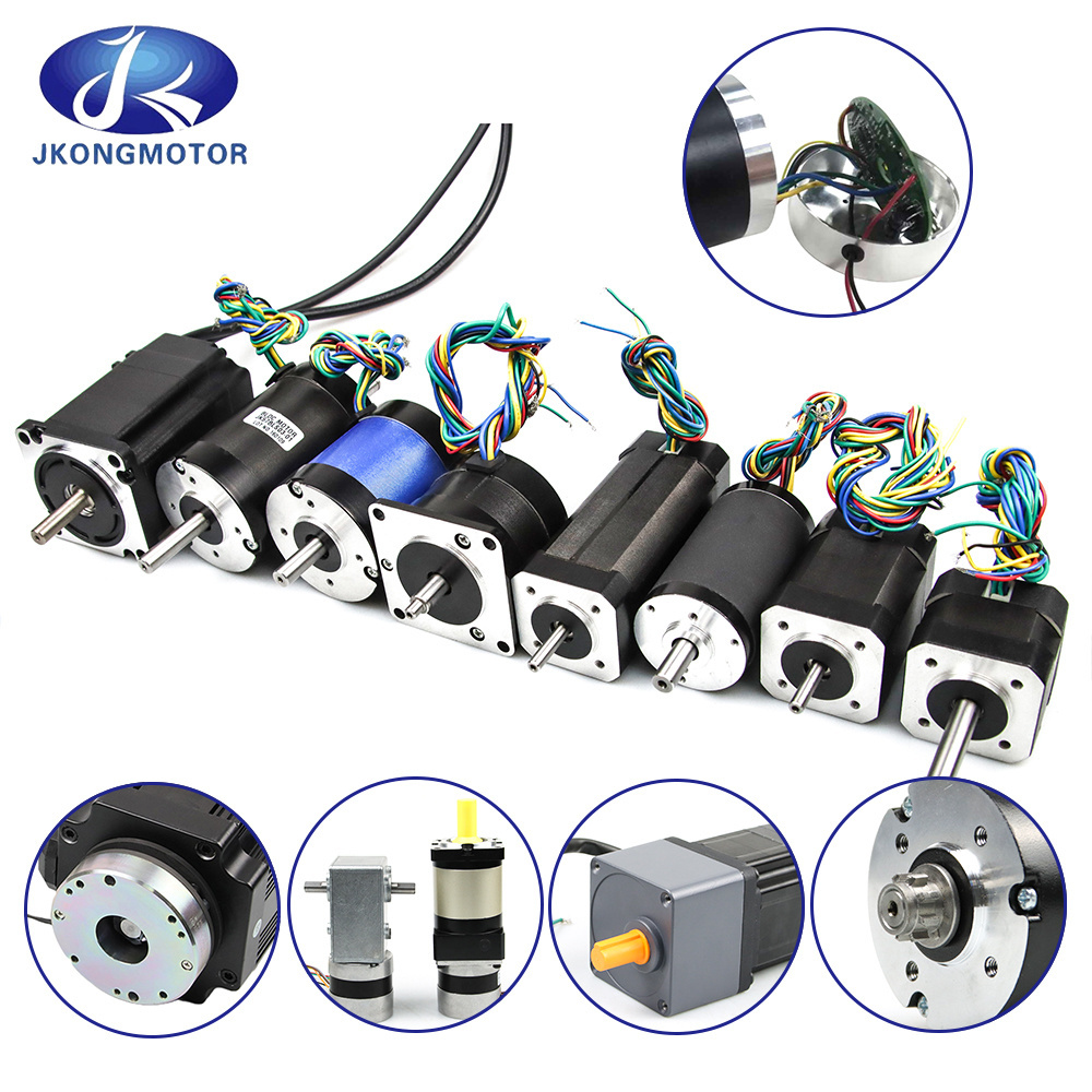 Jkongmotor 3 phase Dc Brushless Motor / BLDC Motor with Brake Customizable 12v 24v 36v 48v 310v High Torque 10w upto 1000w