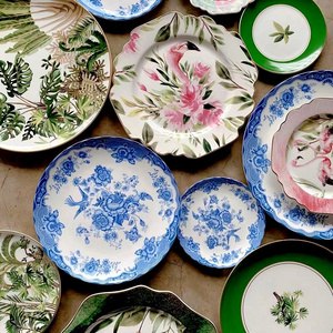 Jiakun ceramics hot sale decor round dishes plates porcelain dinner set vintage ceramic plate