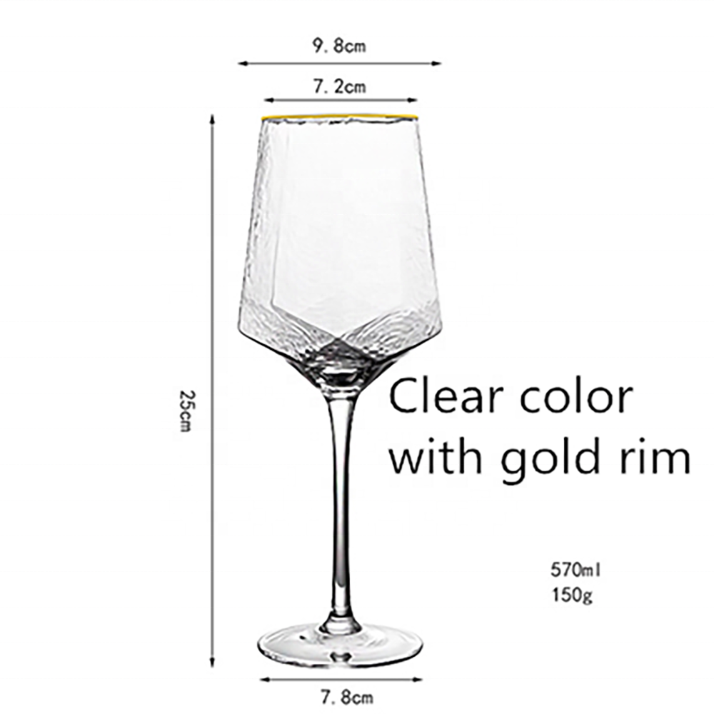 Crystal small branded cracked wobble silicone black gold stemless blue stemware red wine glasses set for wedding