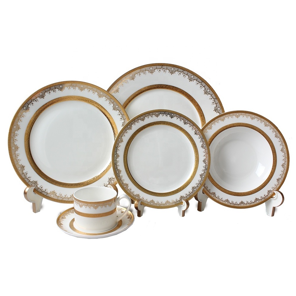 Germany dinnerware porcelain wedding luxury high bone china dinner set plates sets