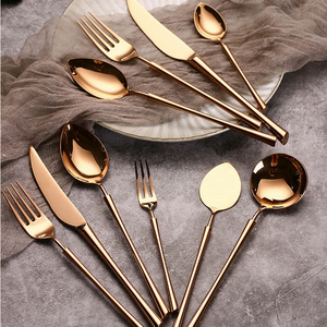 Jacotta golden 304 Stainless Steel Cutlery Steak Western Tableware Cutlery spoon fork set Household Full Set rose Gold Cutlery