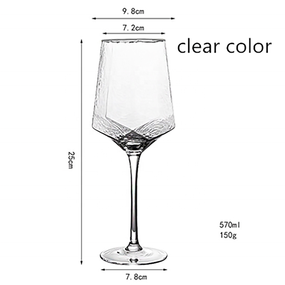 Crystal small branded cracked wobble silicone black gold stemless blue stemware red wine glasses set for wedding