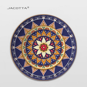 Hot sale dinner plate customized decal porcelain plate Bohemian style ceramic dishes plates