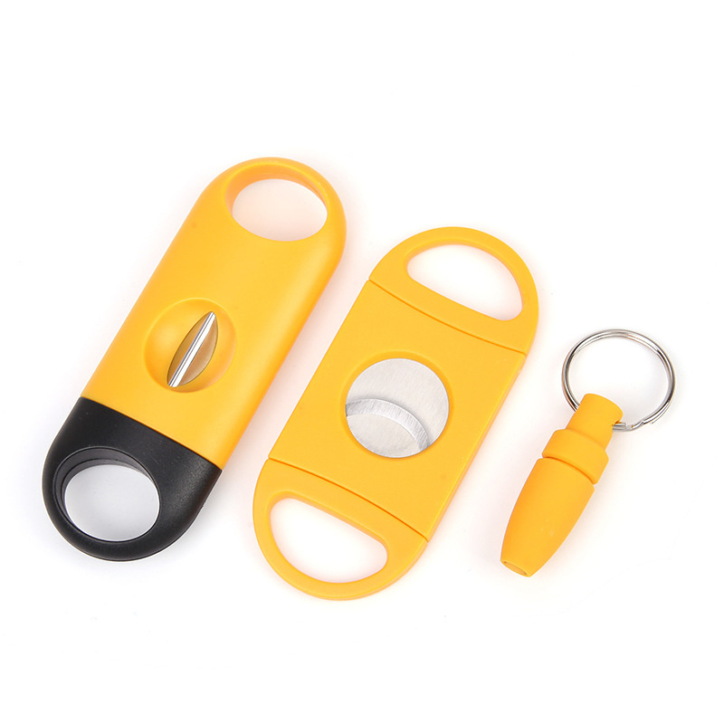 Cigar 3Pcs/set Pocket Double Blades Cigar Guillotine smoking V Cutter Scissors Punch For Cigar Cutting Accessories