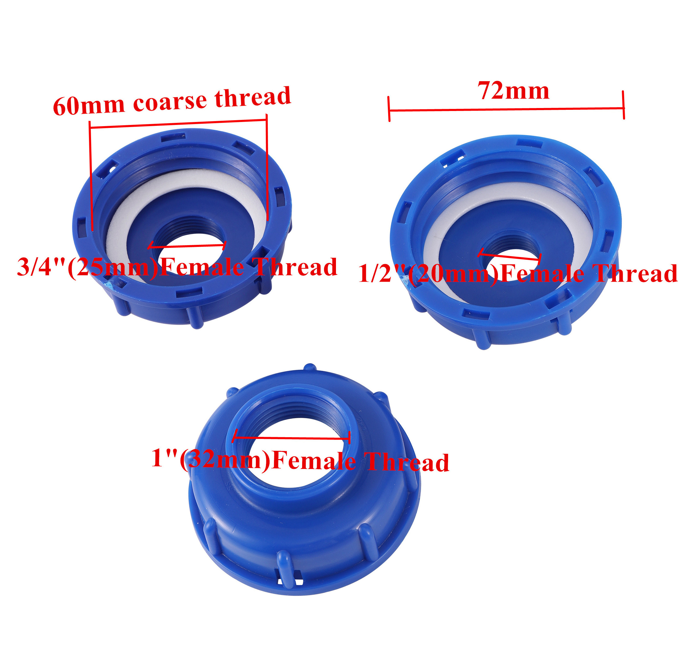 1/2 1 inch Female Thread IBC Tank Adapter S60 Water Tap Connector Valve Replacement Fitting Garden Irrigation Connection Tool