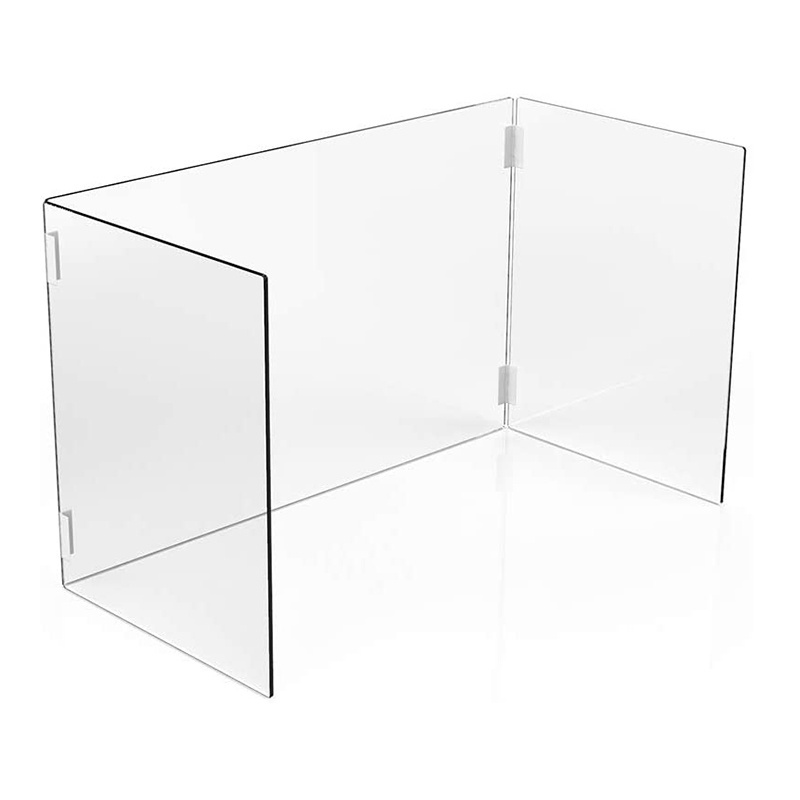 Acrylic Portable and Clear Protective Sneeze Guard Acrylic Shield for Classroom Students and Desk Countertop Without Window