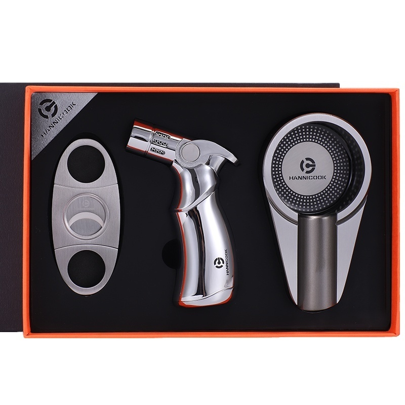 Hot Selling Cigar Ashtray Cutter And Lighter One Set With Gift Box