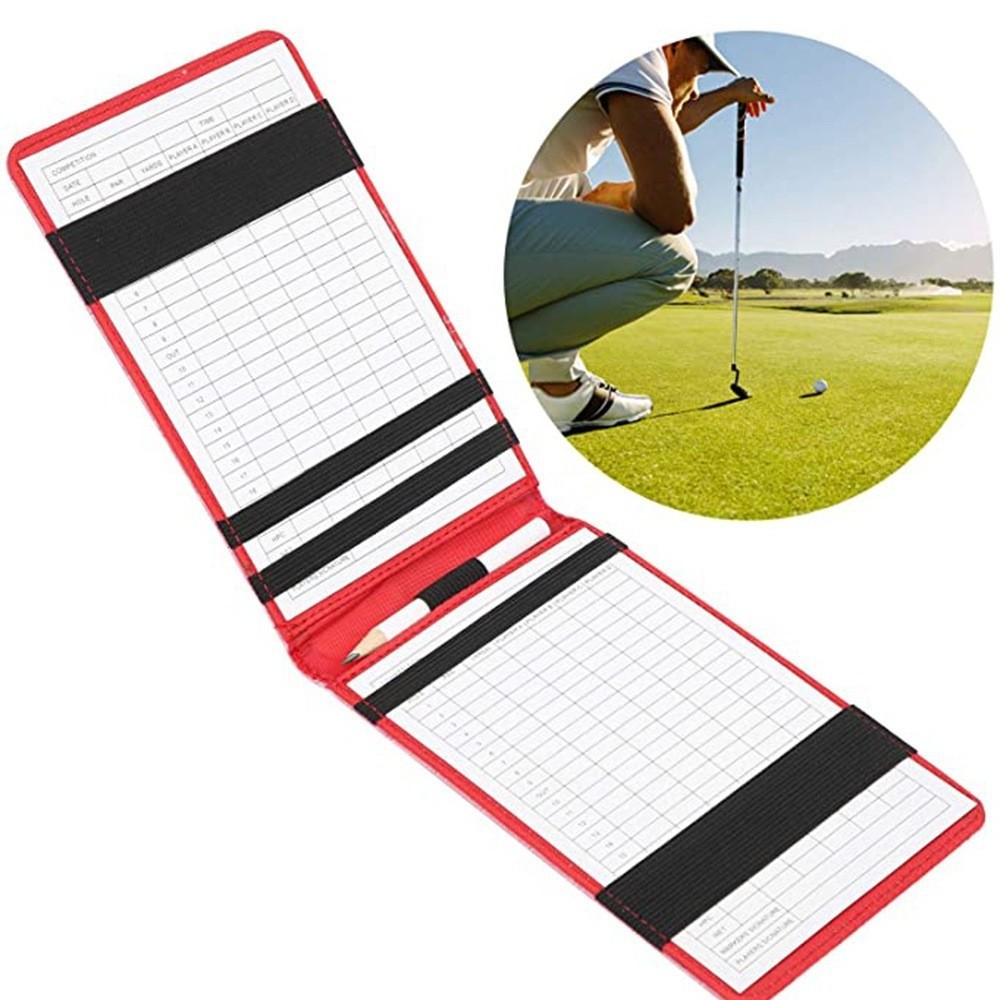 Leather Golf Scorecard Holder Golf Score Counter Keeper Card Holder