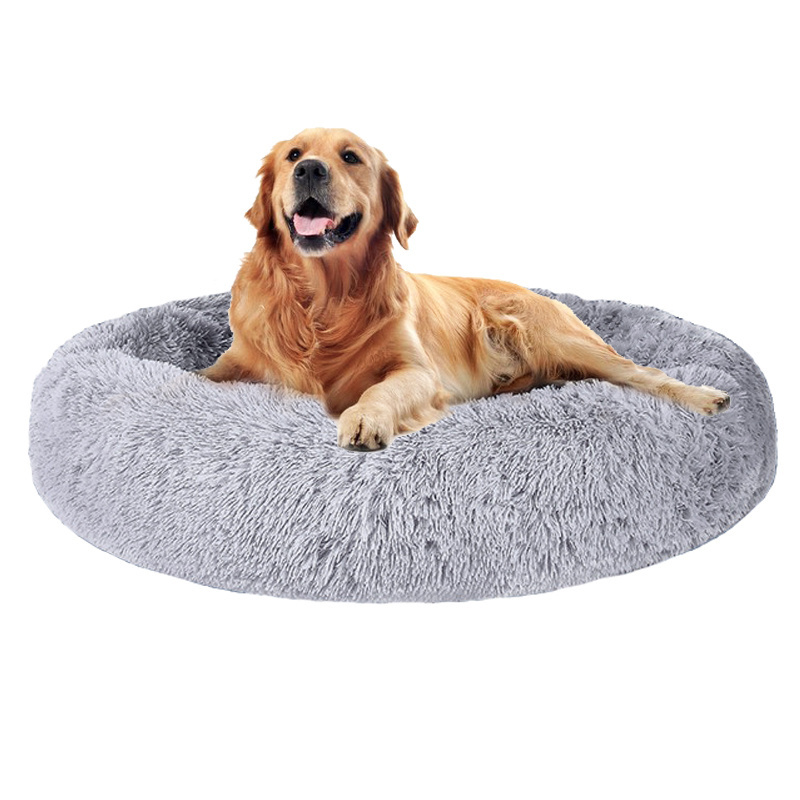 Long Plush Super Soft Dog Bed Pet Kennel Round Sleeping Bag Lounger Cat House Winter Warm Sofa Basket For Small Medium Large Dog