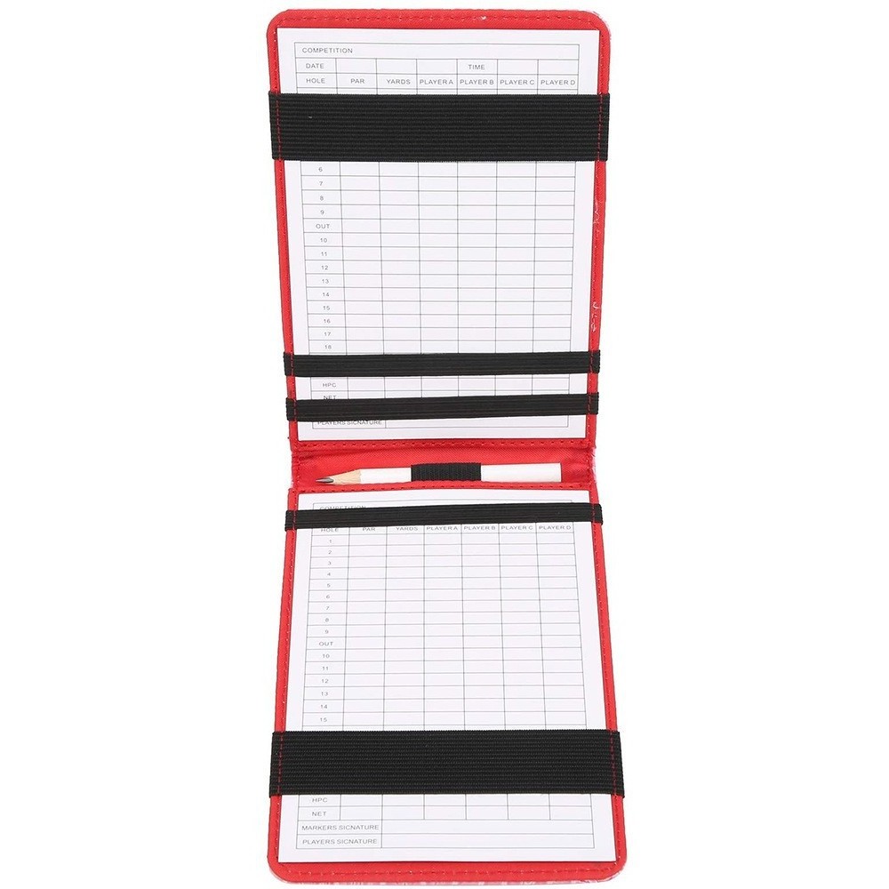 Golf Score Book Durable Waterproof PU Leather Golf Scorecard Holder Golf Score Counter Keeper Card Holder