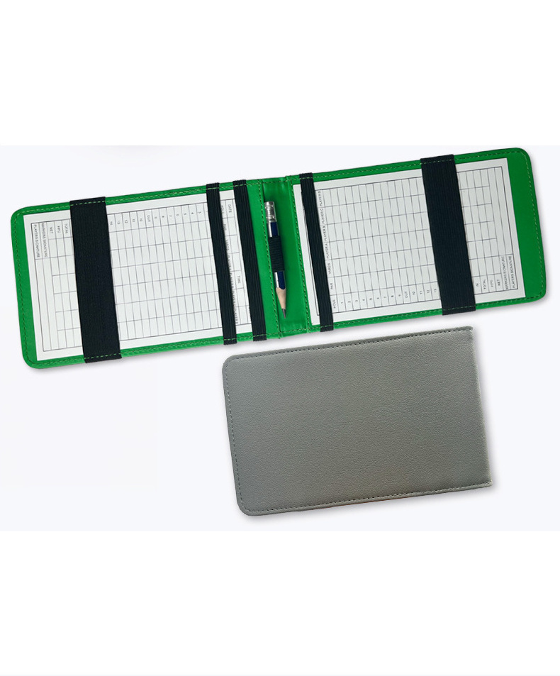 Golf Score Book Durable Waterproof PU Leather Golf Scorecard Holder Golf Score Counter Keeper Card Holder