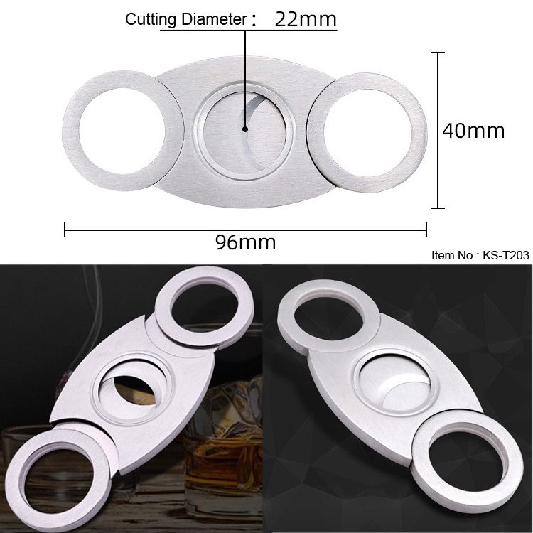 Luxury Men Gifts Cigar V Cutter Stainless Steel Double Sharp Blade Custom Cigar Cutter