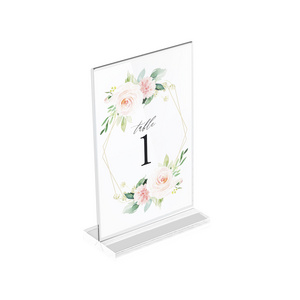 12 Pack Acrylic Sign Holder 8.5 x 11 - T Shape Double Sided Clear Sign Holder for Table Top Display - Portrait Style