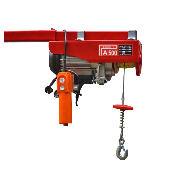 220v micro electric tripod winch mini swivel lifting crane 500kg