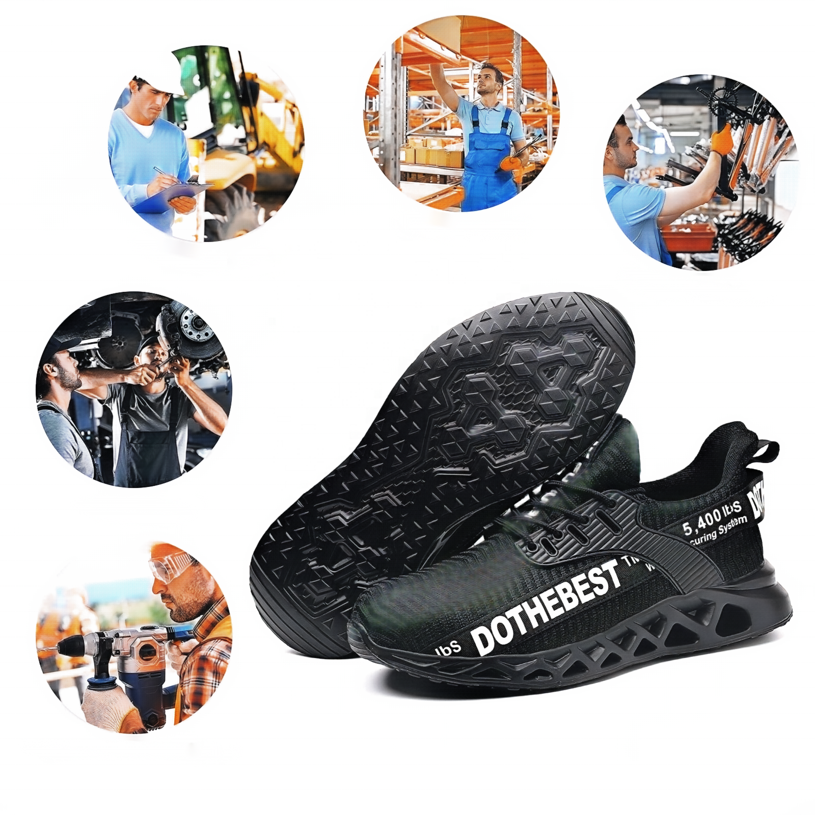 JIANKUN Amazon Steel Toe Sneakers Lightweight Safety Shoes Comfortable Puncture Proof Slip On Indestructible Work Shoes