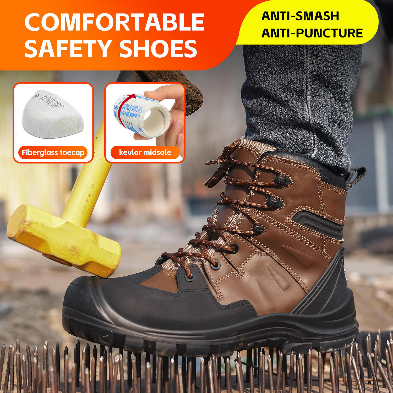 JIANKUN CE Certified S3 SR Unisex Safety Work Shoes with Steel Toe Cap Industrial Construction Labor four seasons Boots OEM ODM