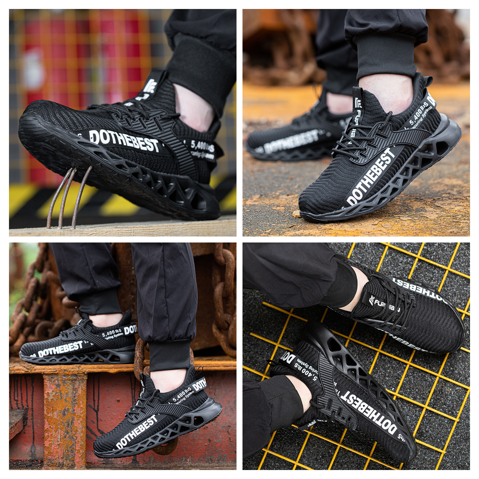 JIANKUN Amazon Steel Toe Sneakers Lightweight Safety Shoes Comfortable Puncture Proof Slip On Indestructible Work Shoes