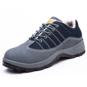 JIANKUN Wholesale Industrial Suede Leather Anti Puncture Wear resistant waterproof Steel Toe Non-Slip Safeti Work Shoes for men