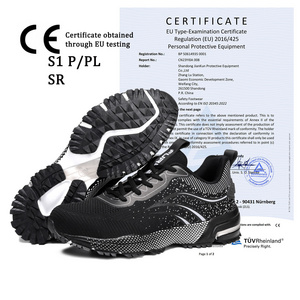 JIANKUN CE EU Standard flying knit safety trekking EVA comfortable shoes for men steel toe foot protection industrial sneakers