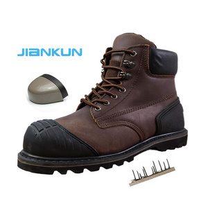 JIANKUN  Warm indestructible shoes for men  Leather Boots CE Certified Breathable Steel Toe Safety Work Boots