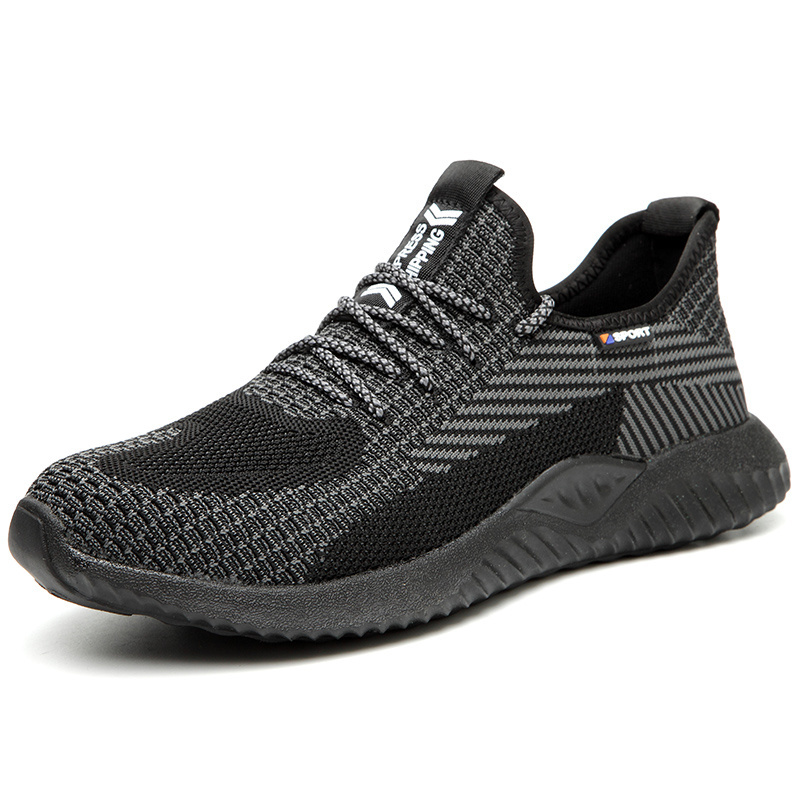 Jiankun Flying Knit Upper Composite Steel Toe covers Sneaker Non-Slip Anti-Smashing Anti-Puncture Men Work Safety Shoes for men