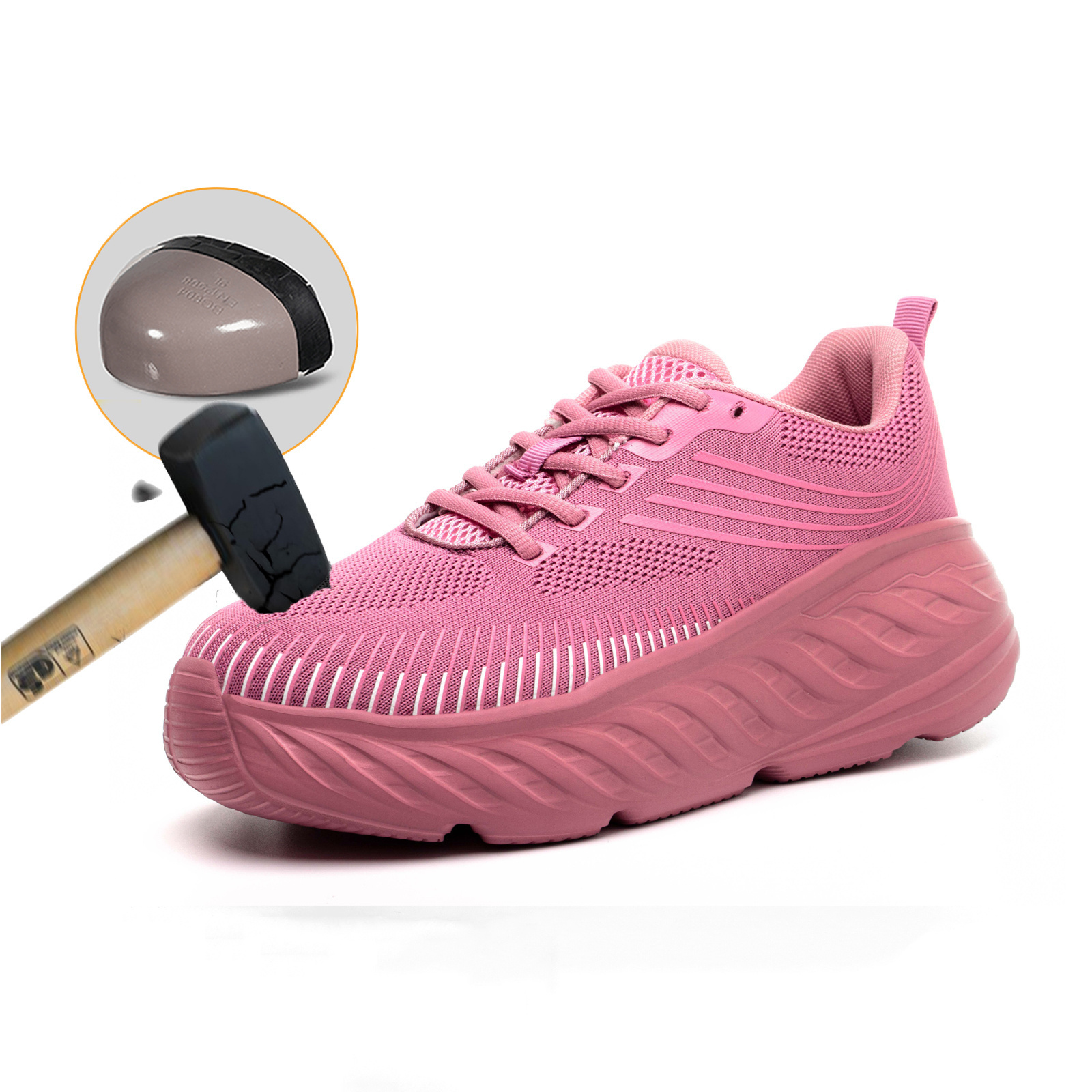 JIANKUN ASTM Hot Sales Lightweight Breathable FlyKnitting Sneakers Gender-Neutral Sport Style with Rubber Foam Outsole Workshoes