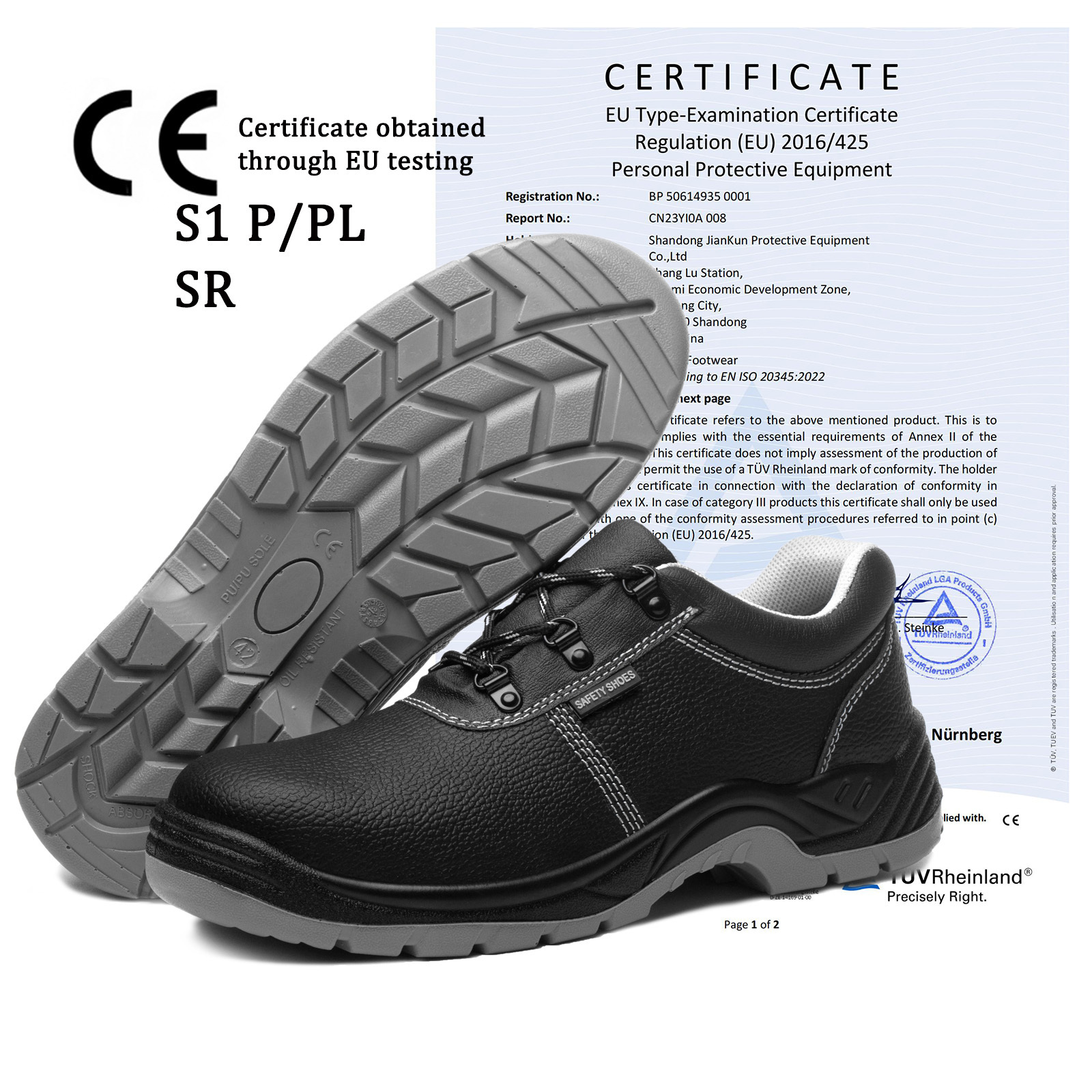 CE new styles Embossed Leather waterproof steel toe industrial tactical shoes low cut safety shoes slip resistor light weight