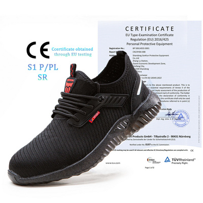 JIANKUN European and British CE Standard Anti-Smashing Anti-Puncture Flying Knit Design  Men's Steel Toe Work Safety Shoes