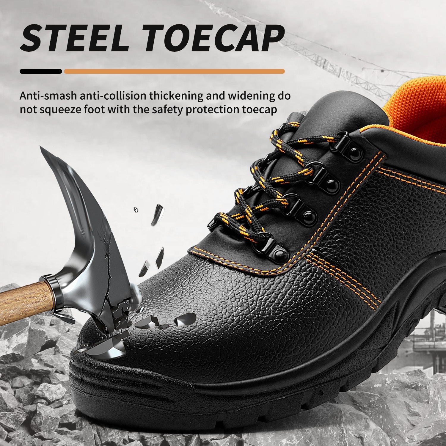 JIANKUN CE Men's Low Cut Steel Toe Work Boots Factory Slip & Waterproof Oil-Resistant Safety Shoes Cheap Price