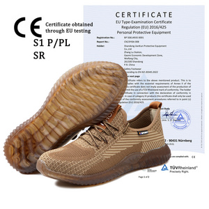 JIANKUN CE+ASTM new style breathable flying woven steel toe sport safety shoes wear-resistant outdoor work protector for men