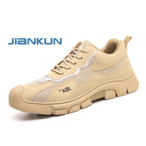 JIANKUN Men's Fashionable Suede Safety Shoes Anti-Braking Anti-Puncture Microfiber Upper Material for Work Season cheap price