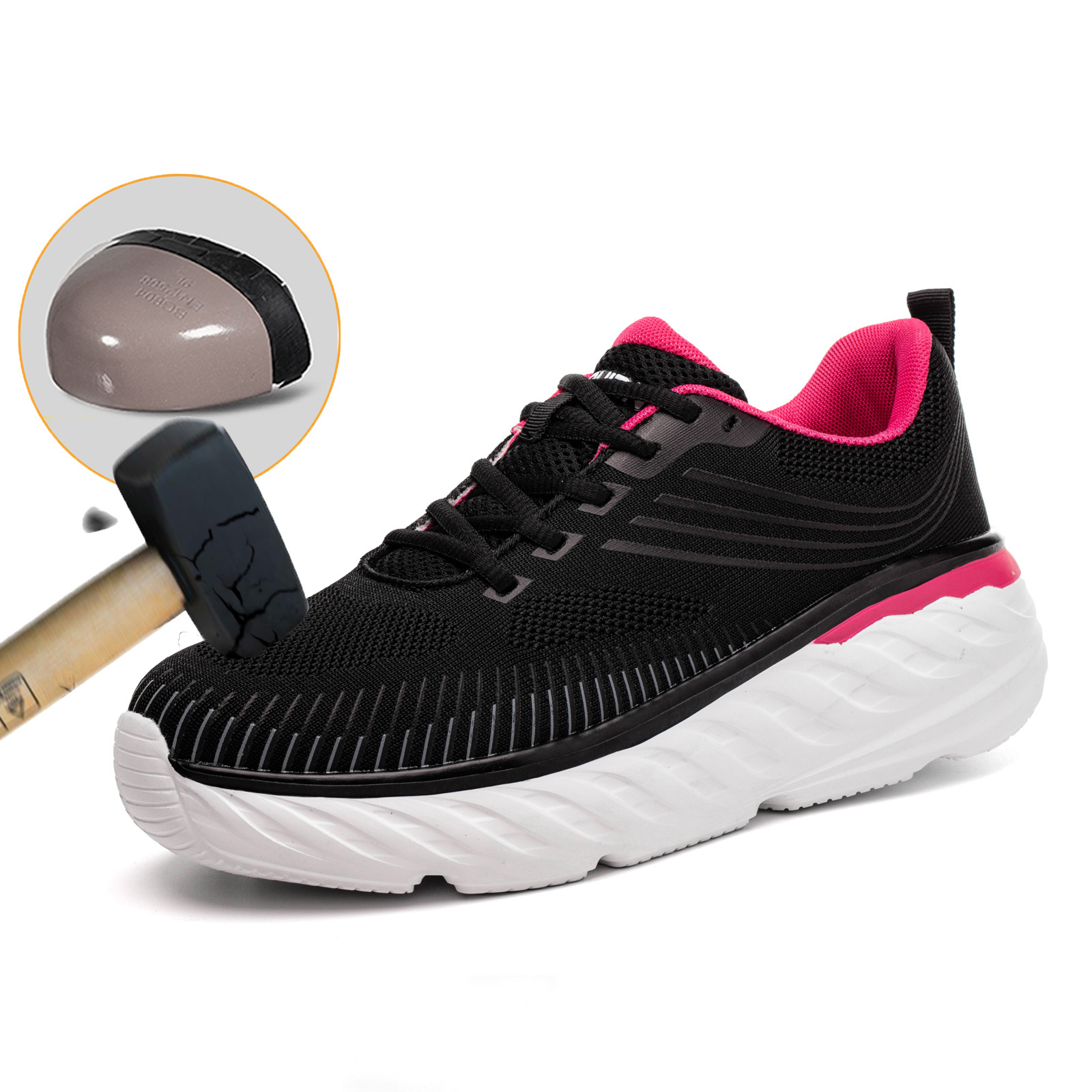 JIANKUN ASTM Hot Sales Lightweight Breathable FlyKnitting Sneakers Gender-Neutral Sport Style with Rubber Foam Outsole Workshoes