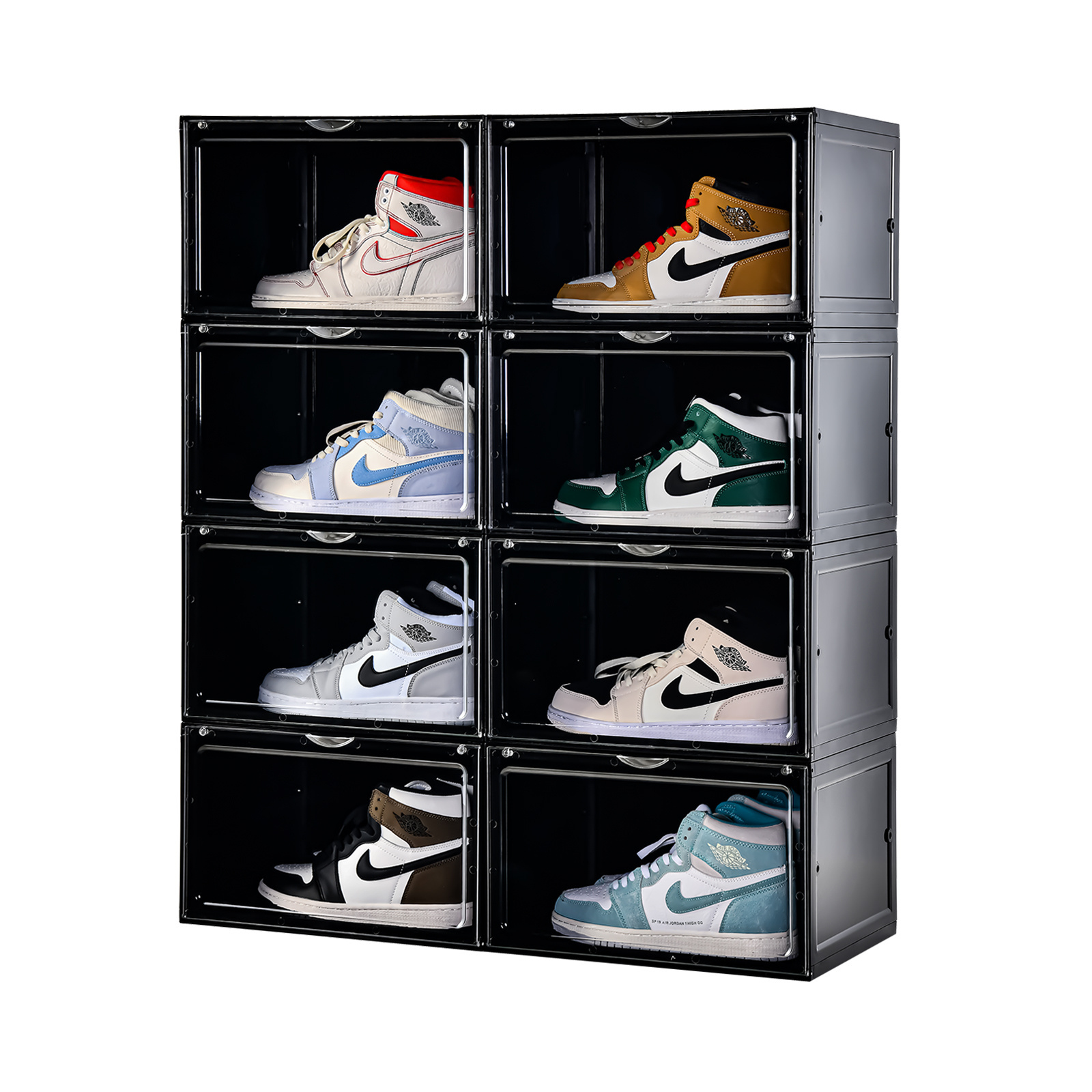 5688 Shoes plastic box with led light thick plastic acrylic transparent sports shoe storage box