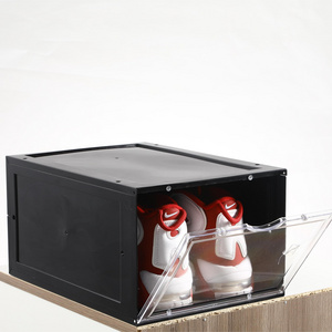 5670 transparent foldable shoe box with lids clear large detachable shoe organizer for closet