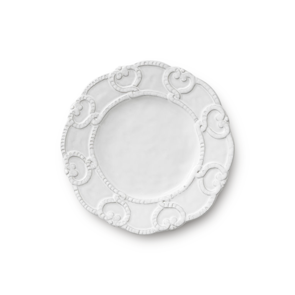 High Quality Porcelain Wedding Charger Plates Elegant Embossed White Dishes and Plates