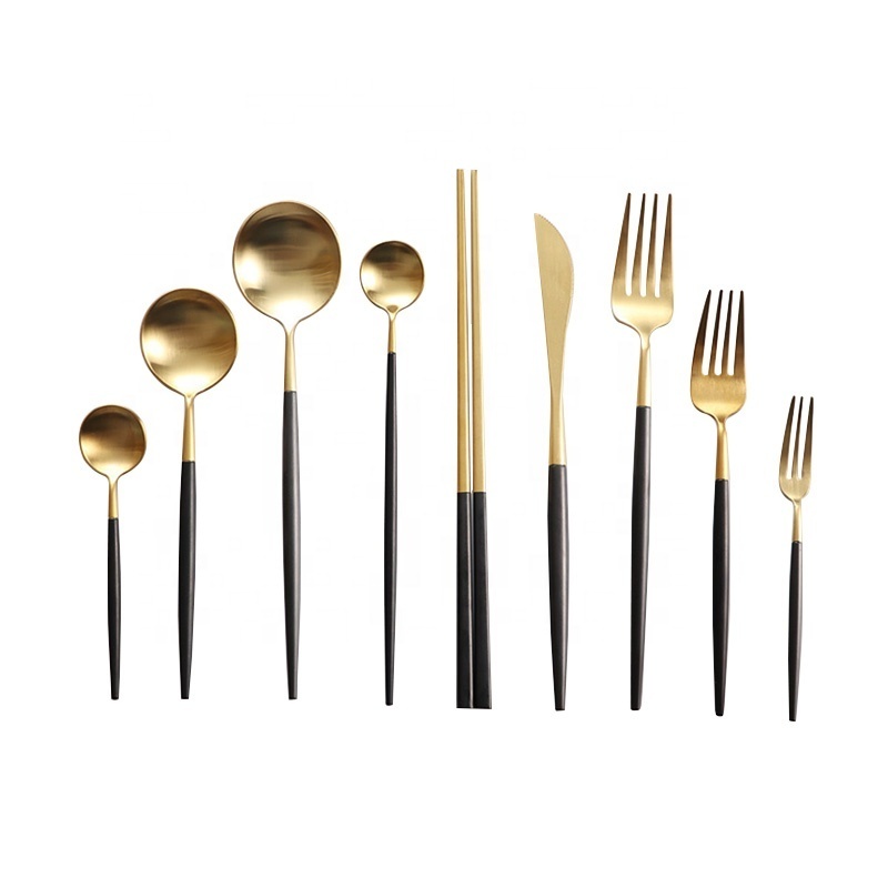 JK Bulk wholesale wedding gold flatware cutlery sets flatware